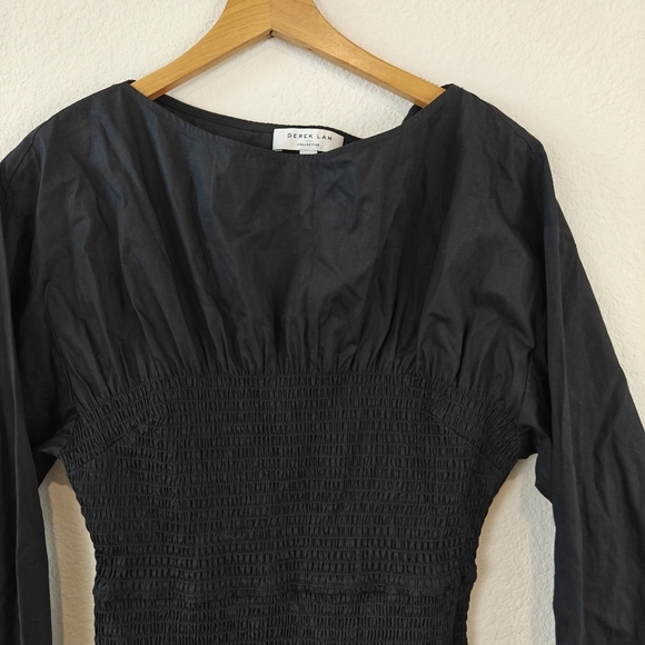 Derek Lam Collective Dua Puff-Sleeve Smocked Cotton Mini Dress Size 4 Women's - Picture 8 of 15